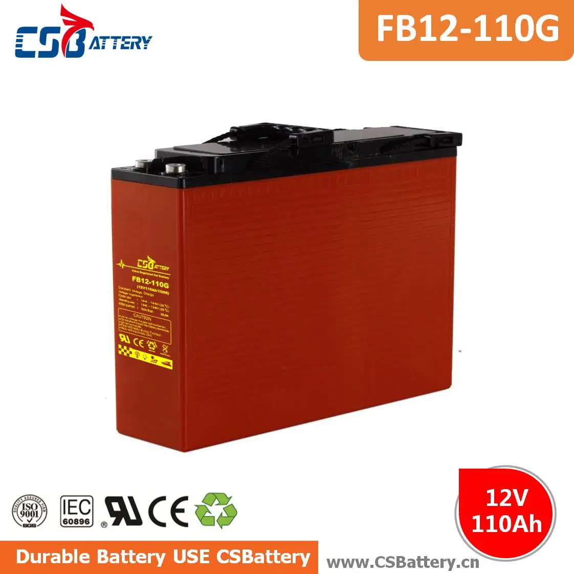 بطارية Csbattery 12V125ah قابلة لإعادة الشحن جل باتيريا للنحاس - طرف توصيل/رفيع/شكل/صيانة - خالية من/التحكم - المعدات