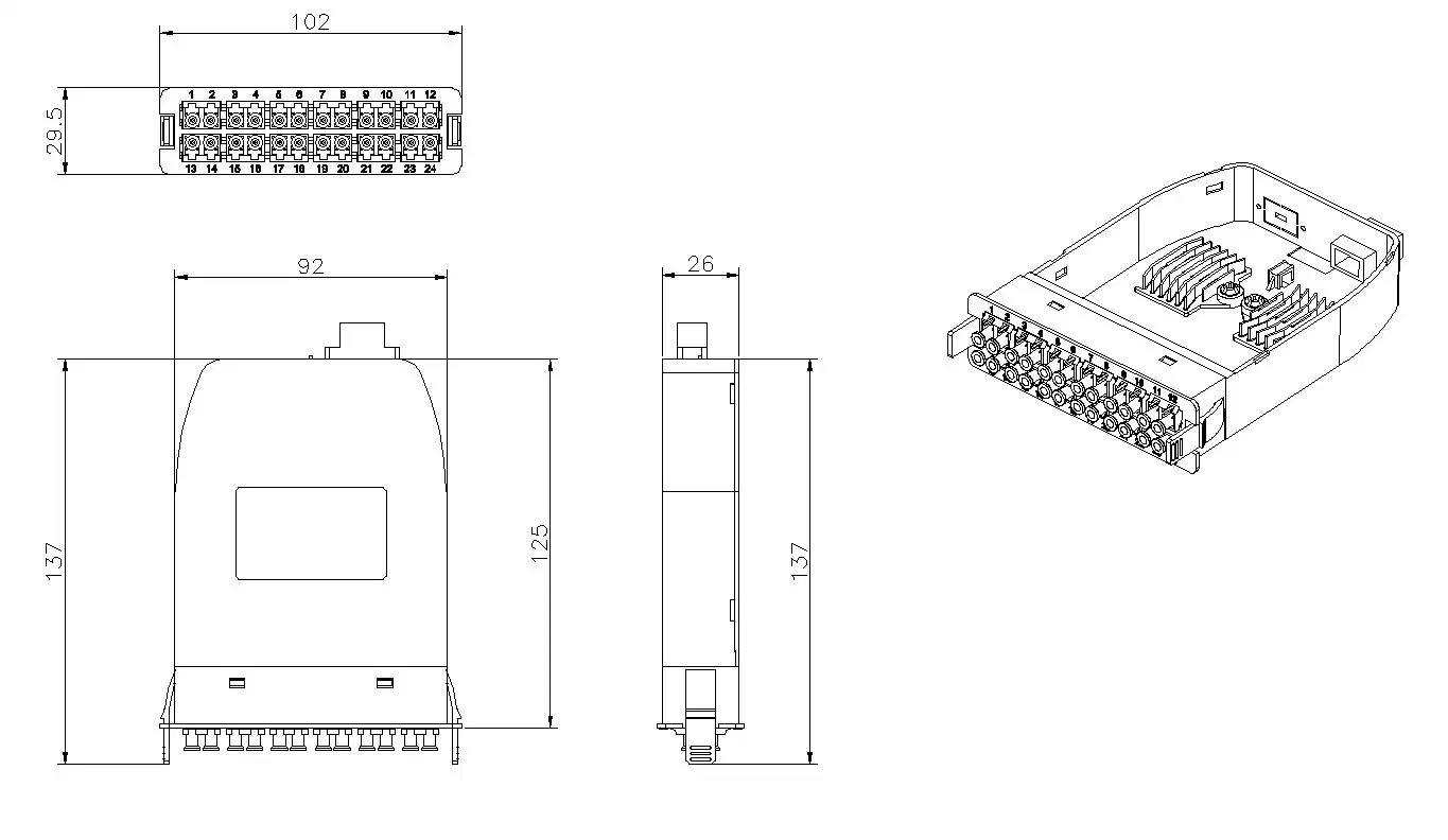 FTTH High quality/High cost performance  ABS MPO Box Consists of Box Cassette