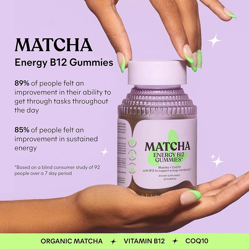 Organic Green Tea Matcha Gummies for Healthy Digestion Antioxidant Support