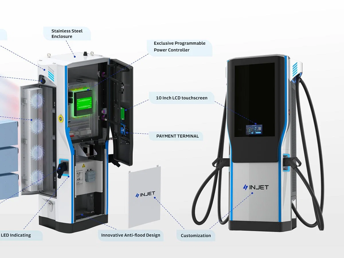 60kw 120kw 180kw 240kw CCS1 CCS2 Level 3 Commercial DC EV Fast Evse Charger Ocpp Solar Charging Station with Load Balancing