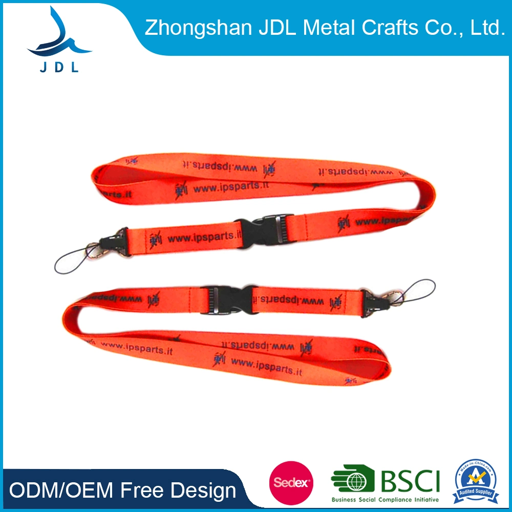 Flat Polyester &Stain Screen Printed Lanyard for Staff Combination Rubber Holder Lanyard (005)