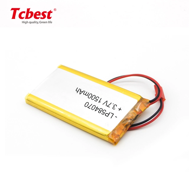 Rechargeable 3.7V Lp584070 Li-Po 584070 1500mAh Lithium Polymer Battery with MSDS/CE for MP3/MP4/Toys/LED Light/Headphone