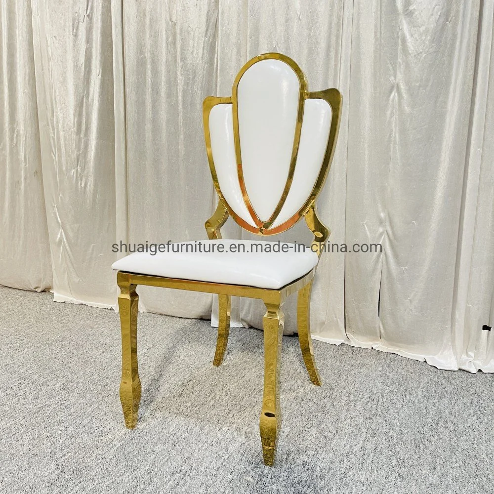 Gold Edelstahl Bankett Dining Chair Sets für Hochzeitsveranstaltungen