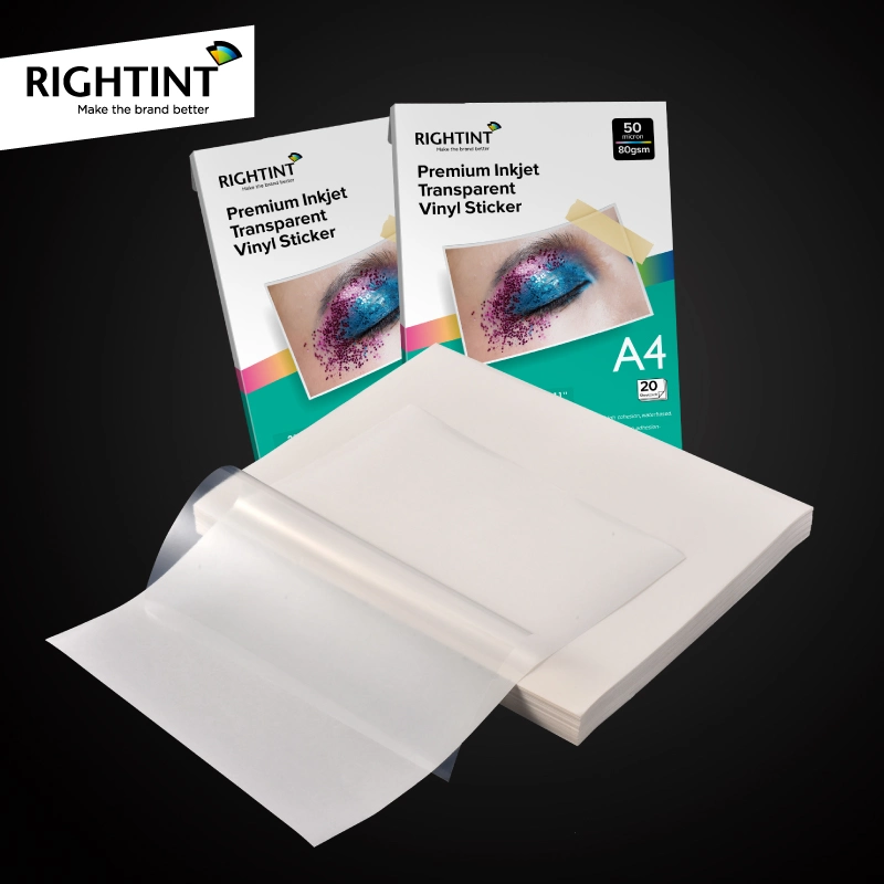 Polyester Pet Rightint Carton A4, OEM Gloss CT Clear Labels