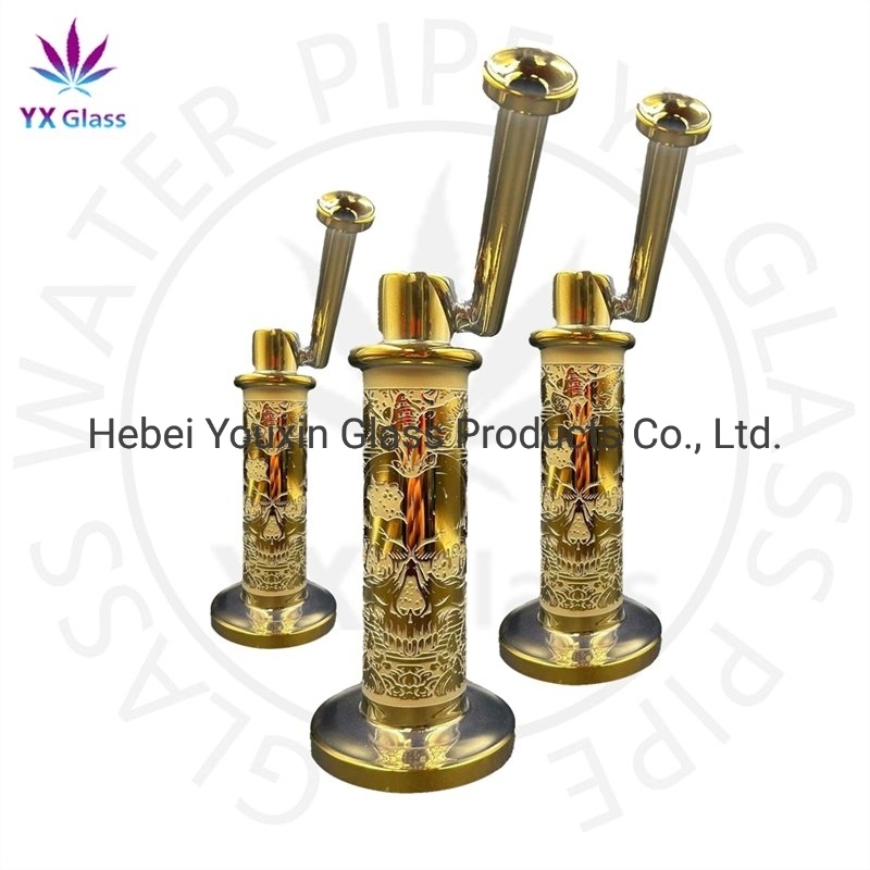 2023 New Design Big Beaker Fumed Silver Fancy Unique Glass Smoke Water Pipe