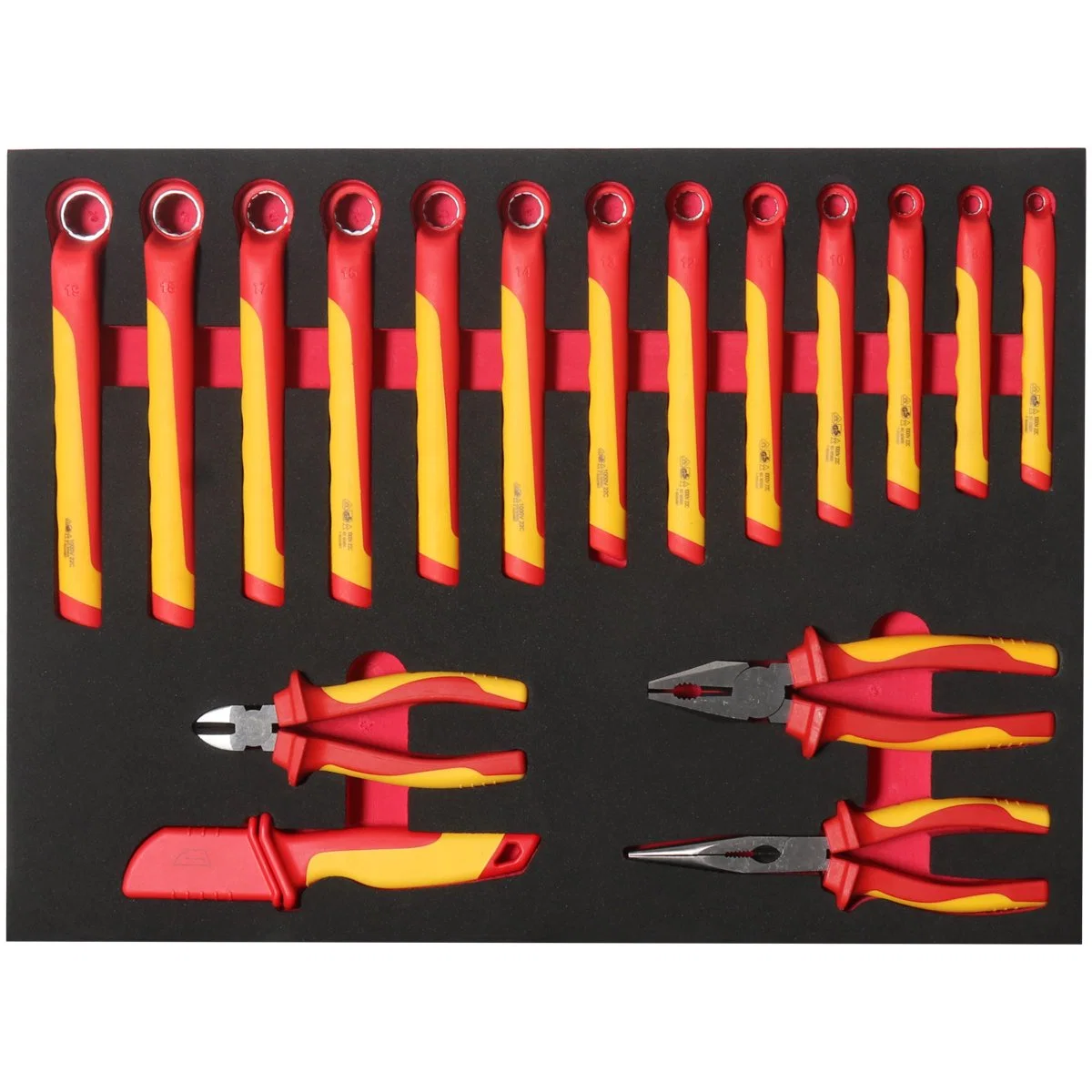 Jeu d'outils manuels Goldenline 17 PCS avec pinces diagonales isolées