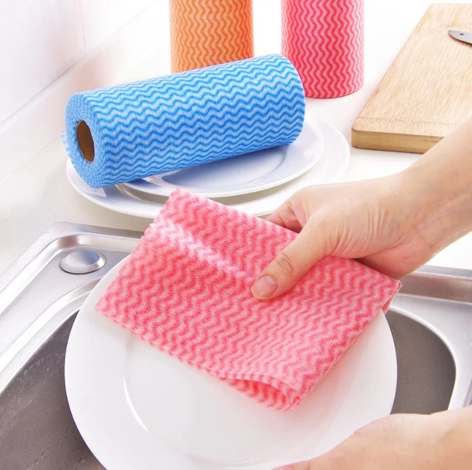 Dental Supply Cleaning Towels Household PP Non Woven Cloth Dishcloth Washable Kitchen Paper Towels Roll