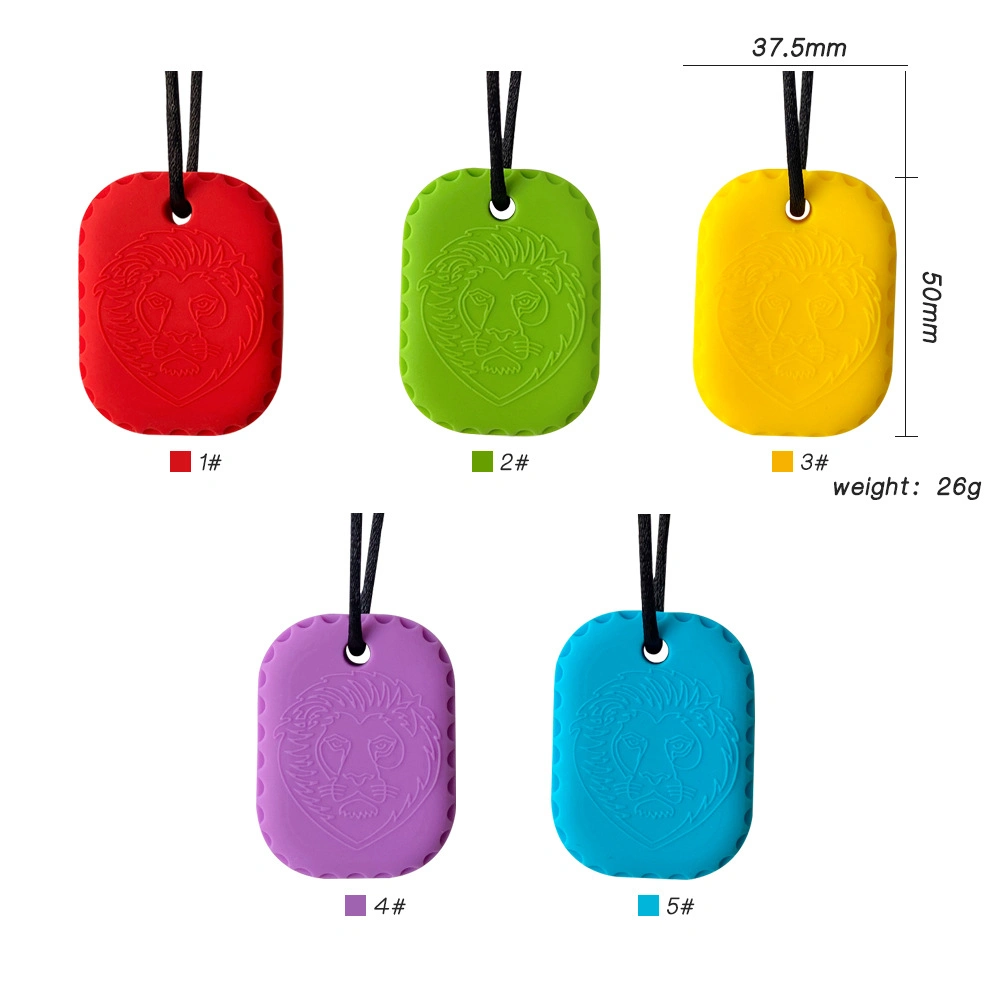 New Sensory Chew Necklace for Kids Chewy Stick Toy Silicone Teether Chewing Necklace Pendant for Boys Girls Silicone Chewy Toys