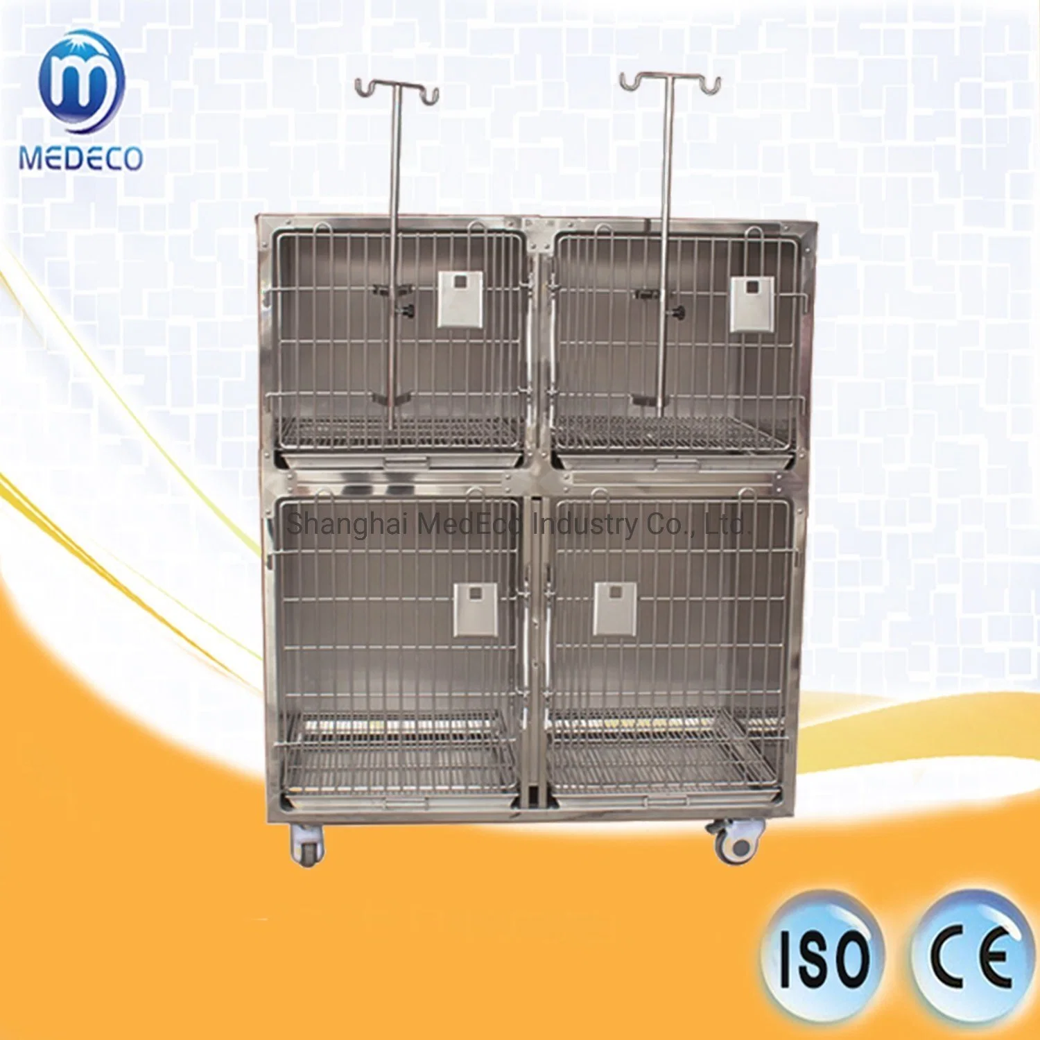 Animal Hospital Combined Stainless Steel Foster Care (hospital) Cage Mejy-01