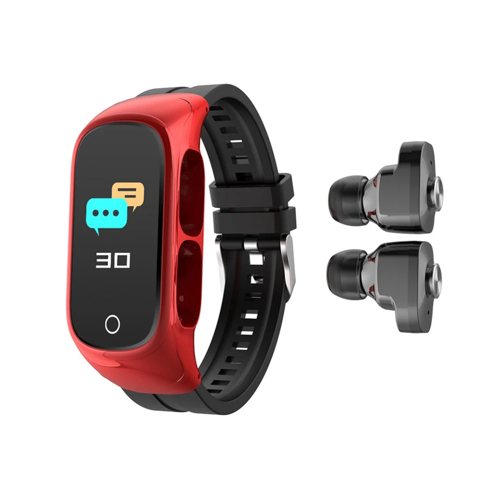 N8 Moniteur de pression sanguine alimenté par batterie lithium rechargeable USB multifonctionnel avec bracelet intelligent pour sports et écouteur Bluetooth montre intelligente.