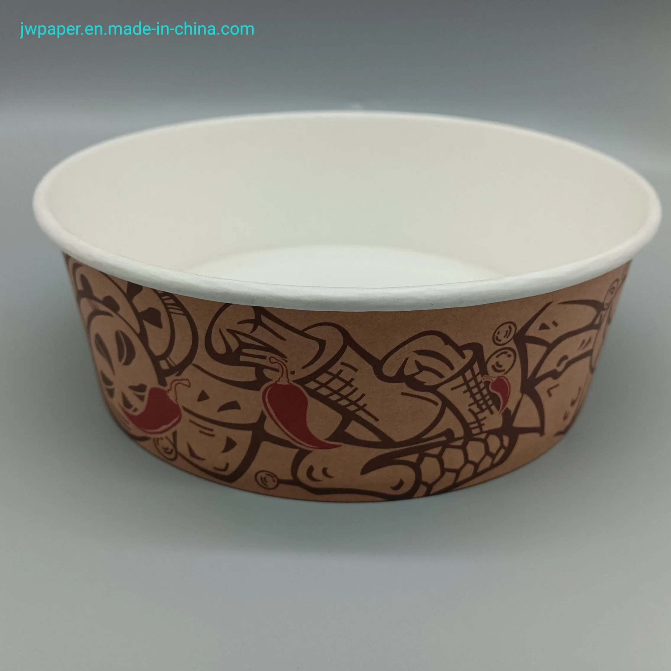 Kraft Disposable Salad Paper Bowl Brown Bowl with Lid