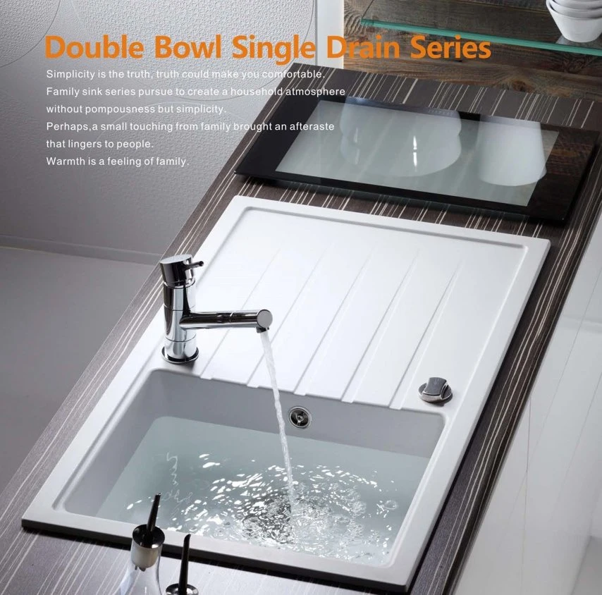 Stainless Steel Sink Factory Kitchen Sink Double Bowl Single Drain OEM Walnut Wda12050-C