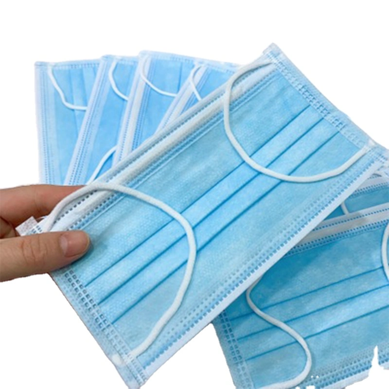 3 Ply 50 PCS Non Woven Protective Breathable Sanitary Pleated Disposable Earloop Anti Hay Fever Face Mask