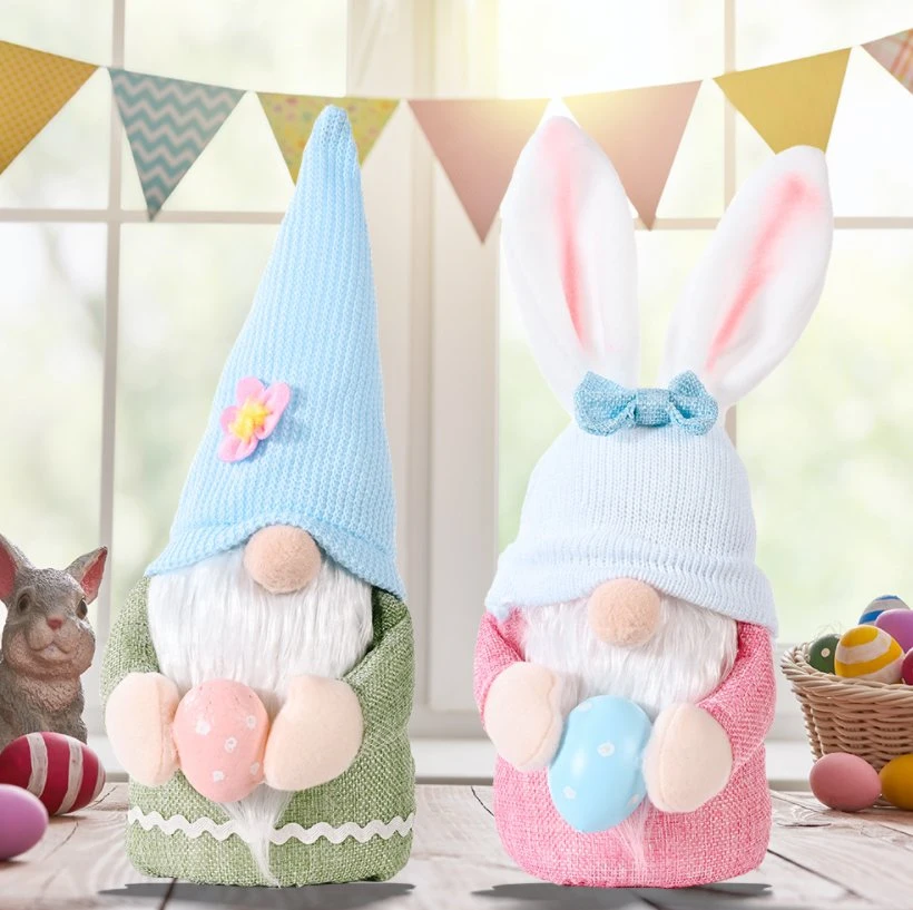 Osterhase Gnome Spielzeug Frühling Kaninchen Plüsch Urlaub Dekoration Gnome Ornament-Handwerk