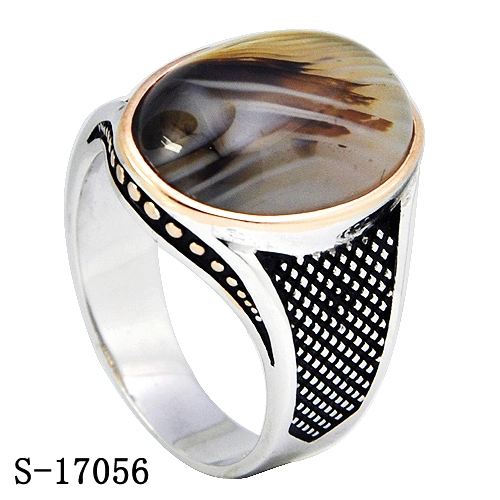 Wholesale/Supplier Fashion Jewelry 925 Sterling Silver Islamic Agate Stone Finger Ring for Men