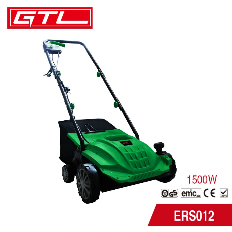 1500W Electric Garden Rake 2 in 1 Lawn Scarifier Lawn Dethatcher with 4 Working Depths