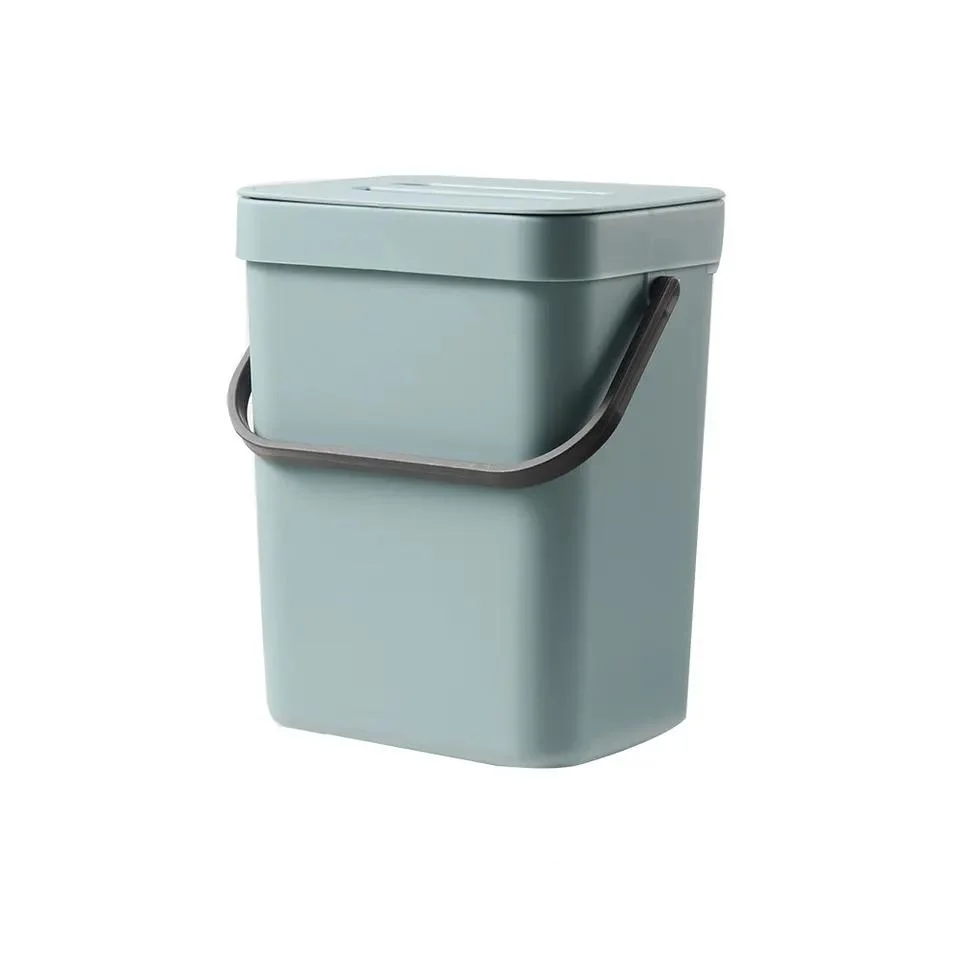 Large Capacity Wall-Mounted Plastic Trash Can with Lid