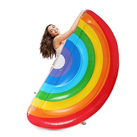 Custom Inflatable Play Toys Rainbow Swimming Pool Beach Float Lounge Mount