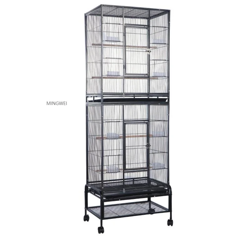 Mingwei en stock 60cm bon marché Personnalisez OEM ODM MultiColor Parrot Cage d'alimentation de la maison d'oiseaux cage d'oiseaux