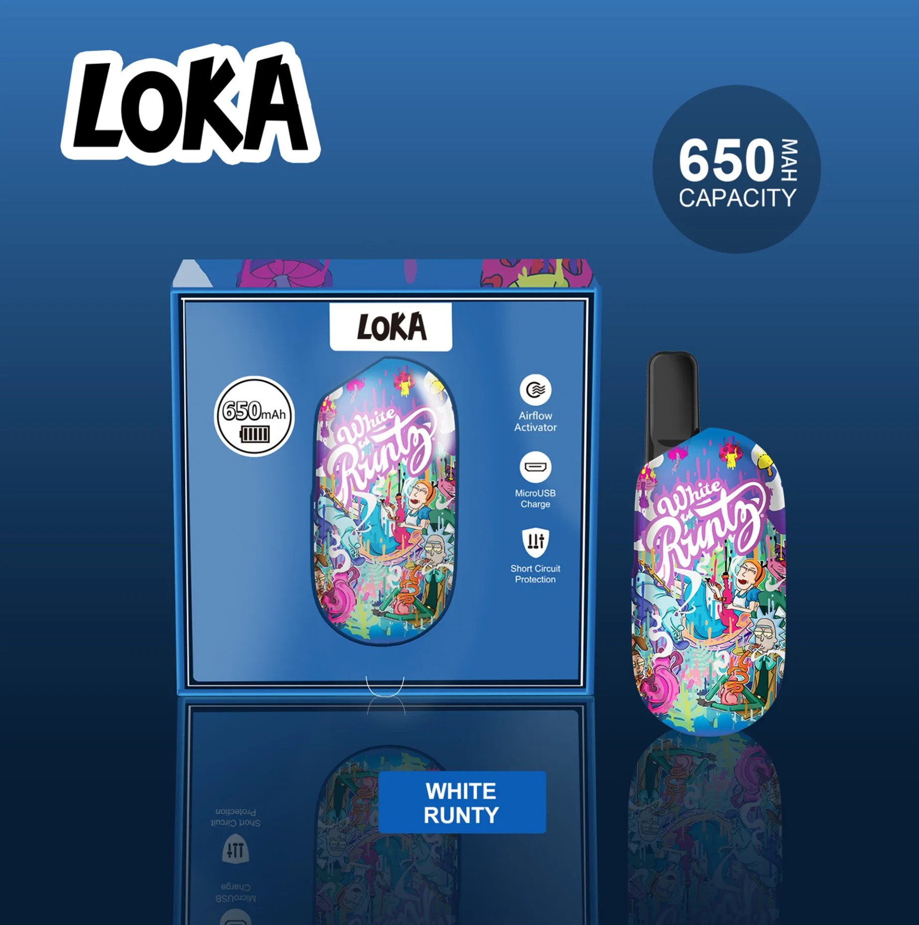 Meilleur Prix Loka batterie 650mAh Batterie Vape Loka avec 10 modèles