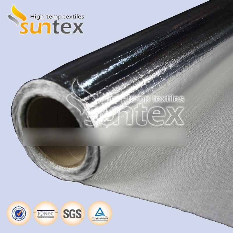 Thermal Insulation Flame Retardant Water Proof Air Duct Flexible Hose Heat Reflective 650g Fiberglass Cloth Laminated Aluminum Foil 0.65mm