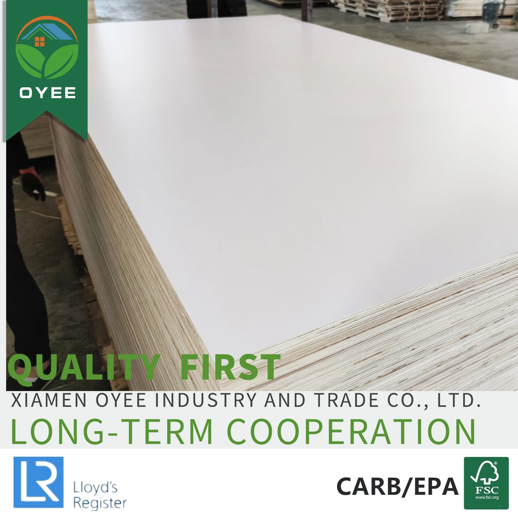 Oyeewood 1220*2440mm feuille de contreplaqué blanc pour les meubles de contreplaqué de mélamine commerciale