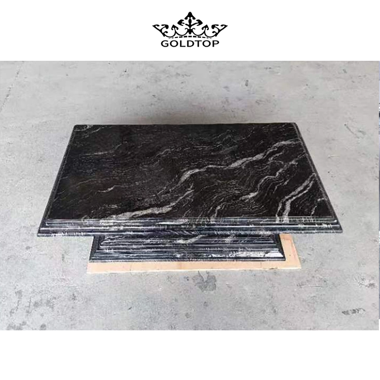 The High Grade Natural Stone Polished/ Honed Surface Bathroom/Kitchen /Living Room Countertop Black and Gold Vein Titanuum Satin Granite for Home