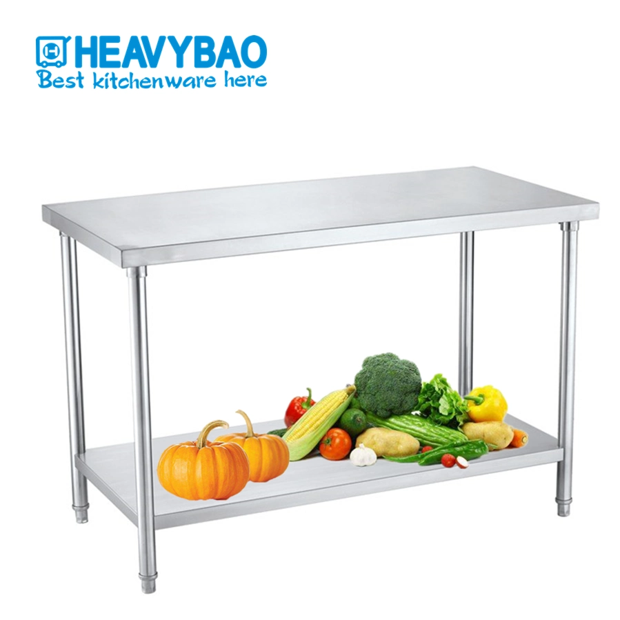 Heavybao Restaurant Knocked-Down Lab Kitchen Stainless Steel Round Tube Work Table in 700mm Width