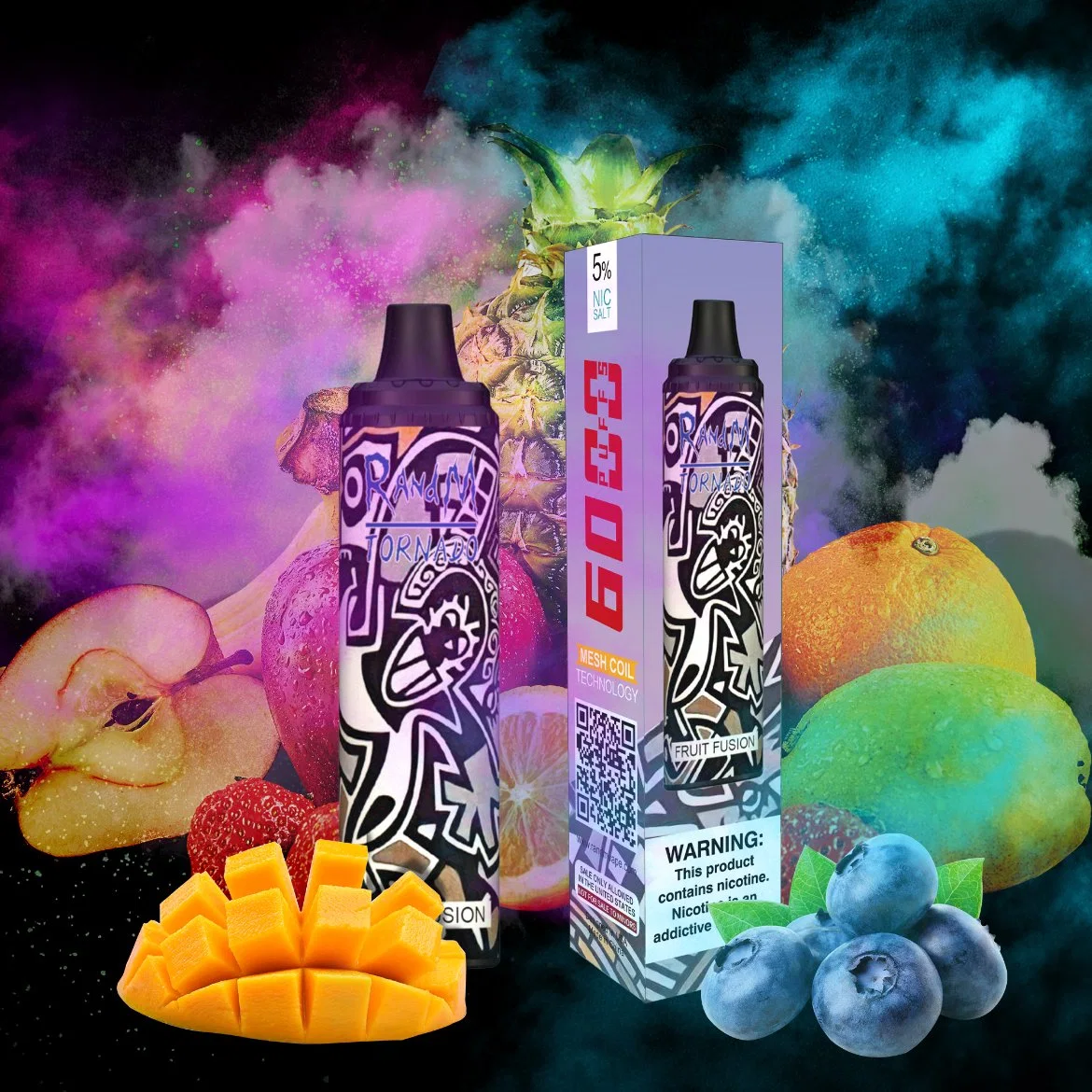 20 Amazing Regular Flavors 5% Nicotine Recharge Disposable/Chargeable Vape Tornado 6000 Puffs Hot Selling in The USA