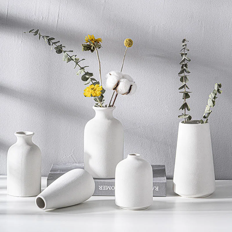 Moderne Weiße Marmor Keramik Blumen Vase Nordic Geometrische Vase Classic Dekoration Für Zuhause