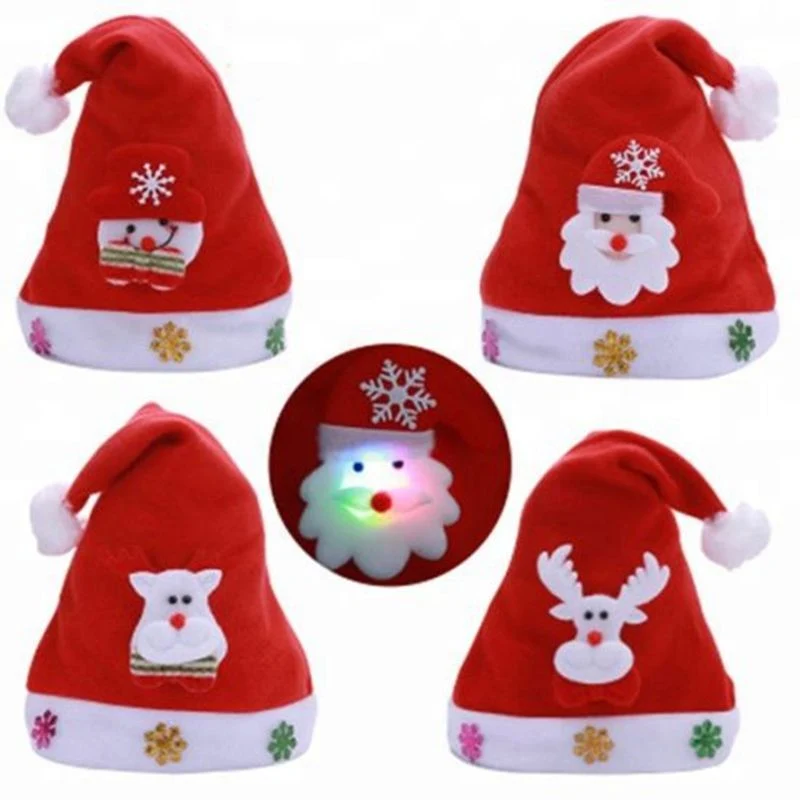 Christmas Decoration Xmas Hats Snowman Reindeer Knitting Felt Christmas Santa Hat