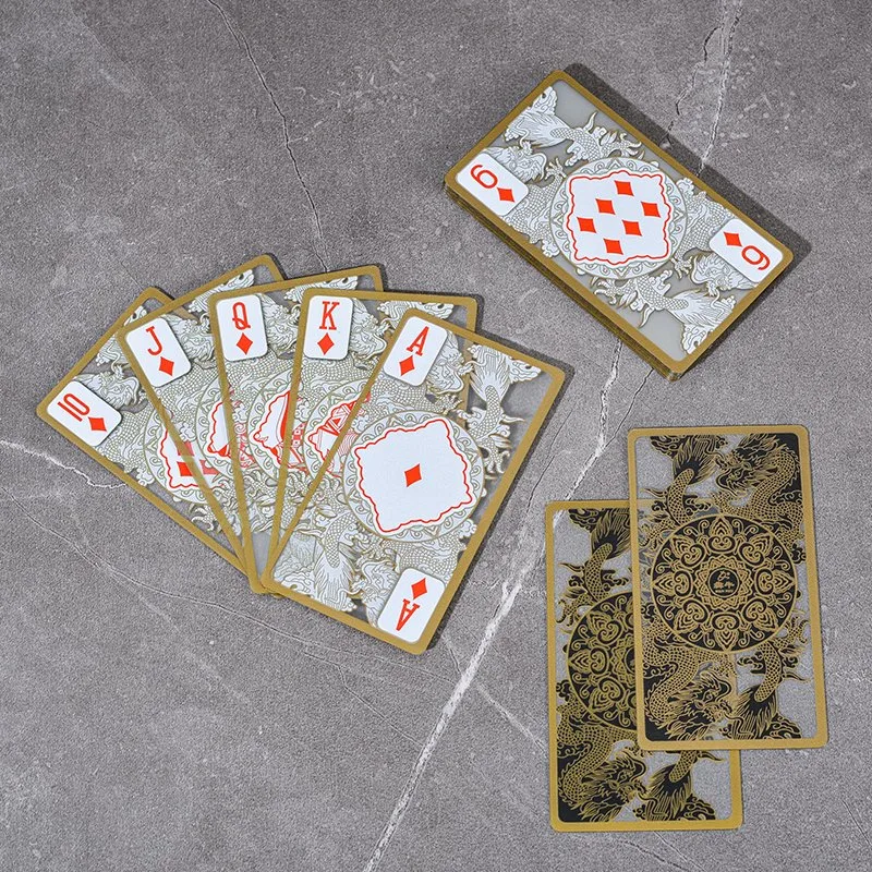 Transparente PVC wasserdichte Decks Poker Karte Custom Printing Gold Edge Plastik Spielkarten Spiel