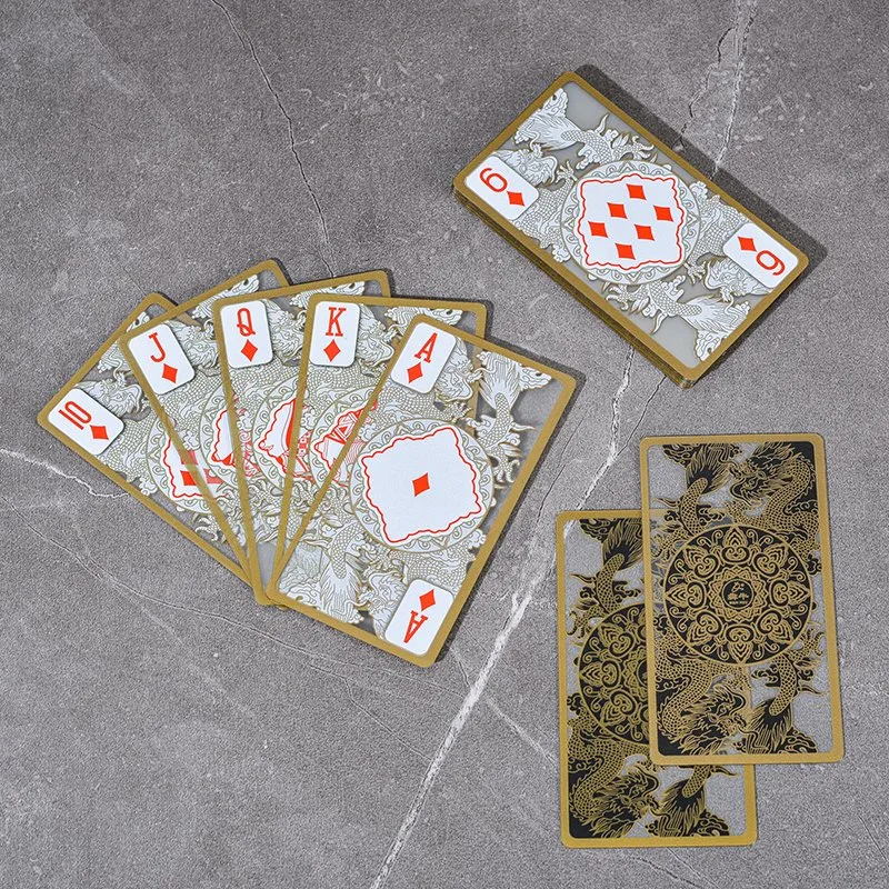 Transparent PVC Waterproof Decks Poker Card Custom Printing Gold Edge Plastic Playing Cards Game