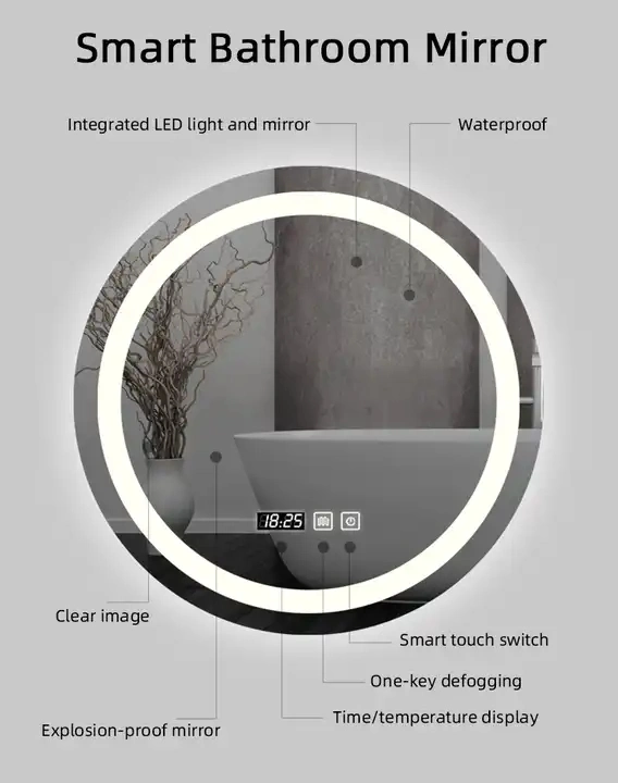 Stock Produkte in USA Hochwertige LED Spiegel Premium Materialien Und endet in mehreren Größen Anti-Fog Badezimmer Spiegel