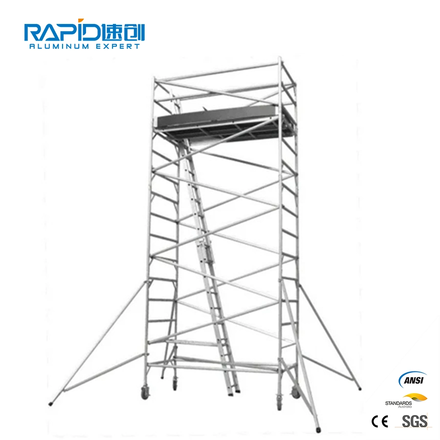 إطار من الألومنيوم درجات السقالات الدرج سلم برج محمول نظام السقالات للبيع