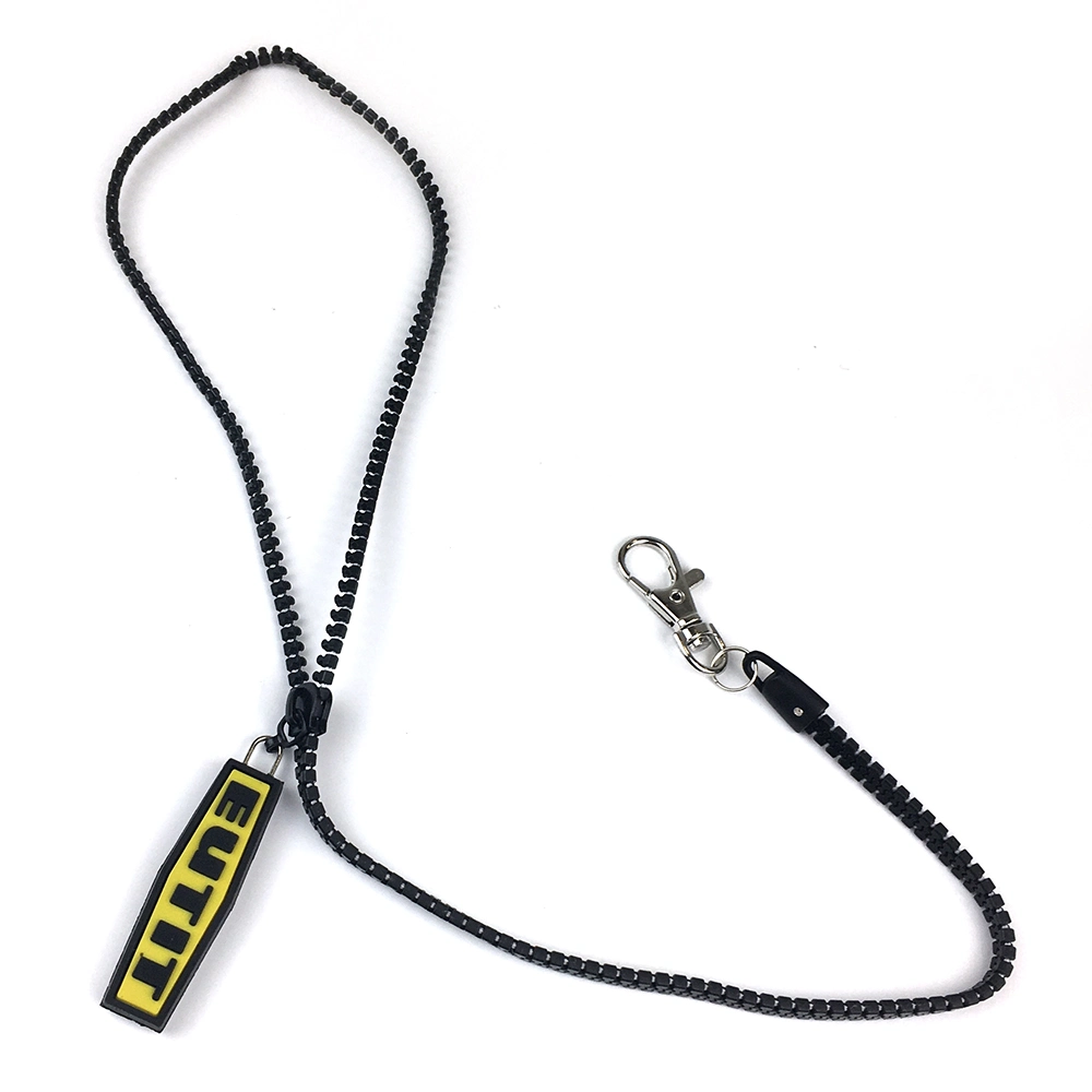 Fermeture à glissière en PVC Lanyard lanière de cou pour téléphone mobile