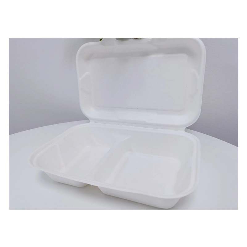 Disposable Clamshell Round to Go Take Away Lunch Food Meal Deli Bamboo Fiber Packaging Boxes