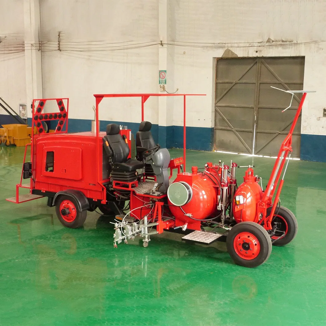 Control automático de accionamiento hidráulico de la pintura en frío de la máquina de marcado de la carretera Airless con bomba de pistón doble