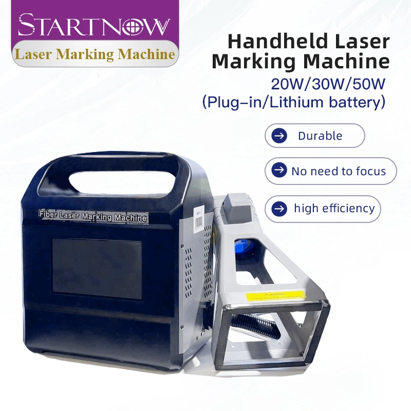 Startnow Portable Fiber Laser Marking Machine 20W 30W 50W Mini Hand-Graviermaschine für Metall QR-Code Bild Ätzlogo Markierung Drucken