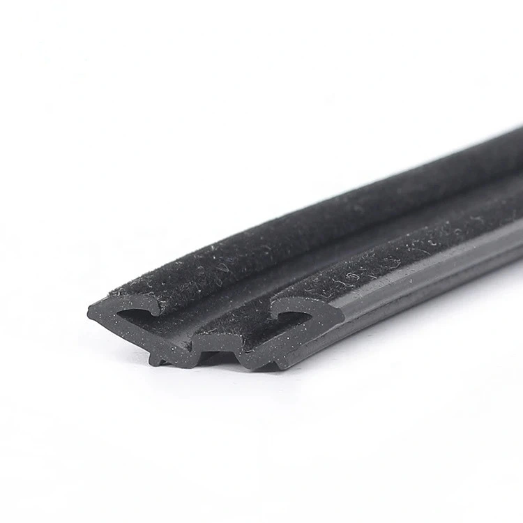 Weatherproof Auto Glass Run Channel Flocked Rubber Seal Strip