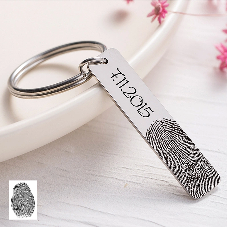 Wholesale/Supplier Custom Stainless Steel Bar Keychain Personalized Metal Clothing Labels