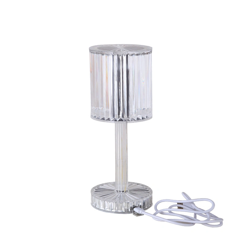 Rechargeable Touch Dimmable Crystal Table Lamp with 3 Dimmable Colors