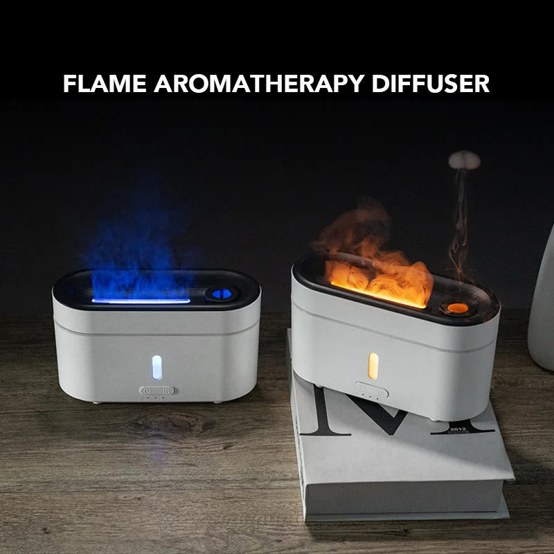 Ultrasonic Flame Oil Aroma Diffuser Essential Mini Desktop Fire Air Humidifier Diffuser