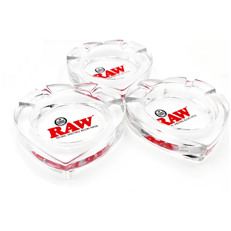 Creative Cendrier en verre clair de forme de coeur cendrier Raw haut de gamme