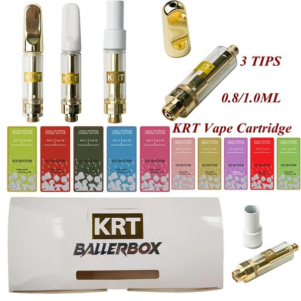 Newest Empty Krt Vape Cartridges 0.8ml 1ml Ceramic Cartridge Atomizers Fit for 510 Thread