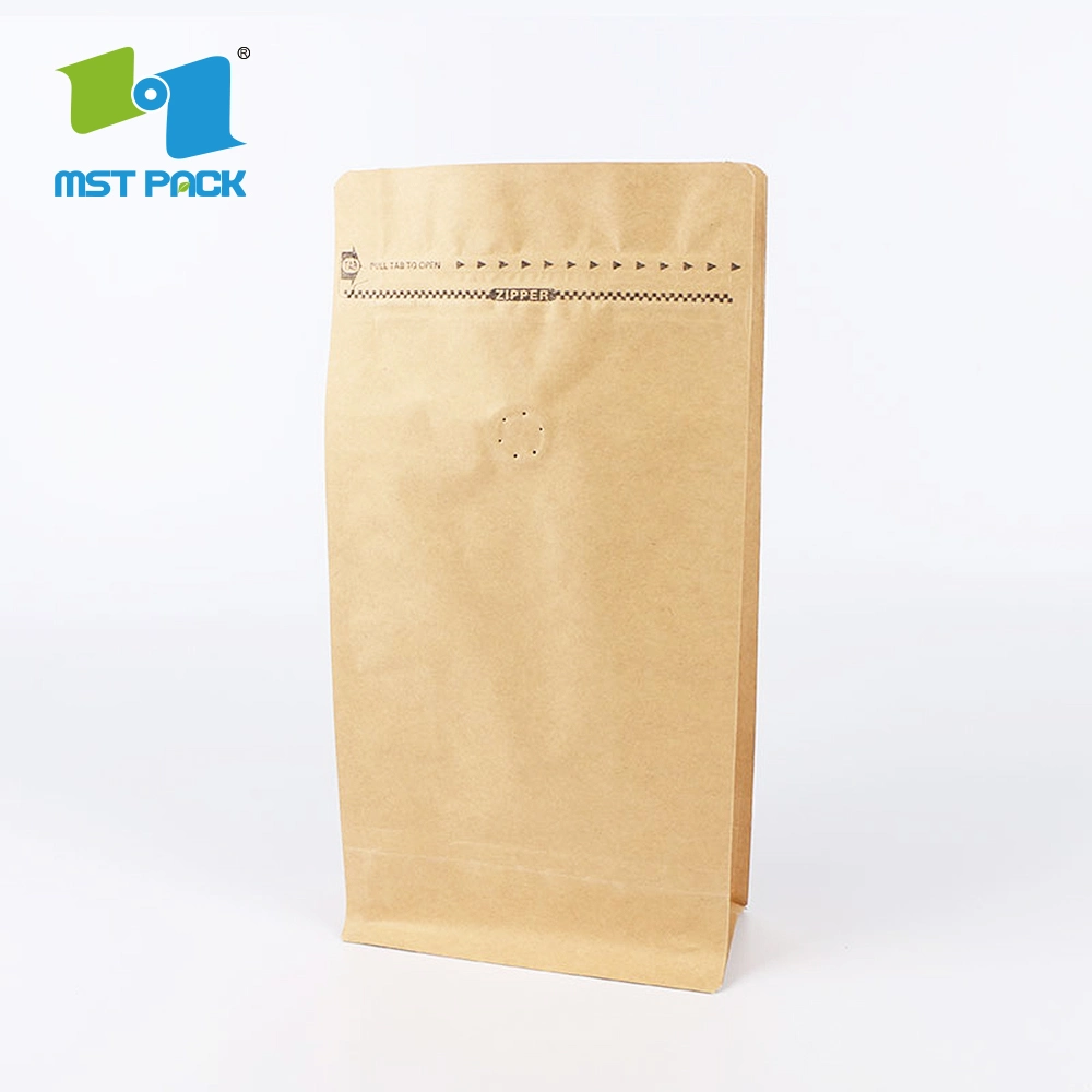 FDA Certified Custom Printed Manufacturer Craft Paper Aluminium Foil Food Grade Ziplock One Way Valve Coffee Packing Bags