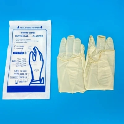 Sterile Medizinische Chirurgische Einmalhandschuhe Latex-Puderfreie Handschuhe