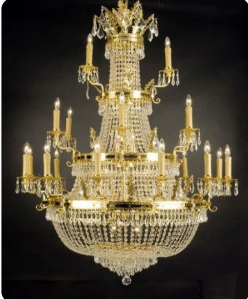 Fabricación a medida Gran Antique Oro Cristal Chandelier para la Iglesia