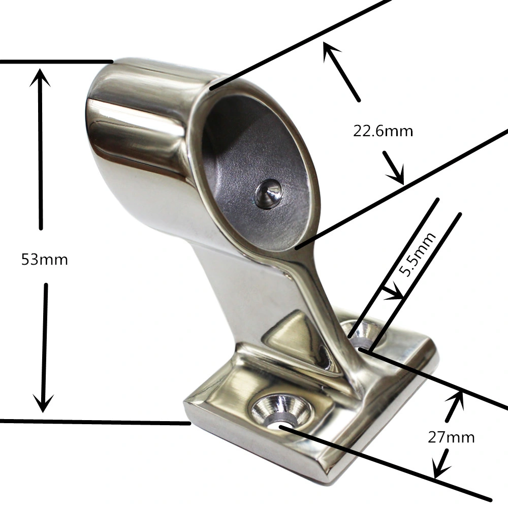 Barco marino barandilla de acero inoxidable montaje Centro de puntal 60 Espejo pulido barco yate de montaje soporte frontal