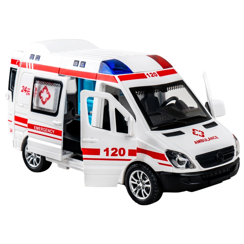 Children's Sound and Light Ambulance Simulation Inertial Toy Car Boy Model Car